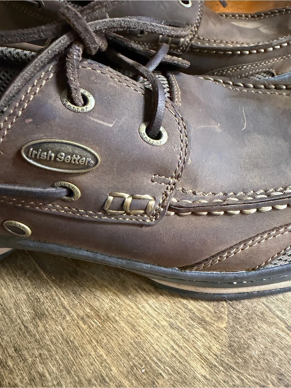 Irish Setter Red Wing Boat Shoes Mens 11.5 D Leather Air Wave Oxford Moc Toe